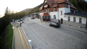 ujęcie z kamery na 4 peron w Szklarskiej Porębie