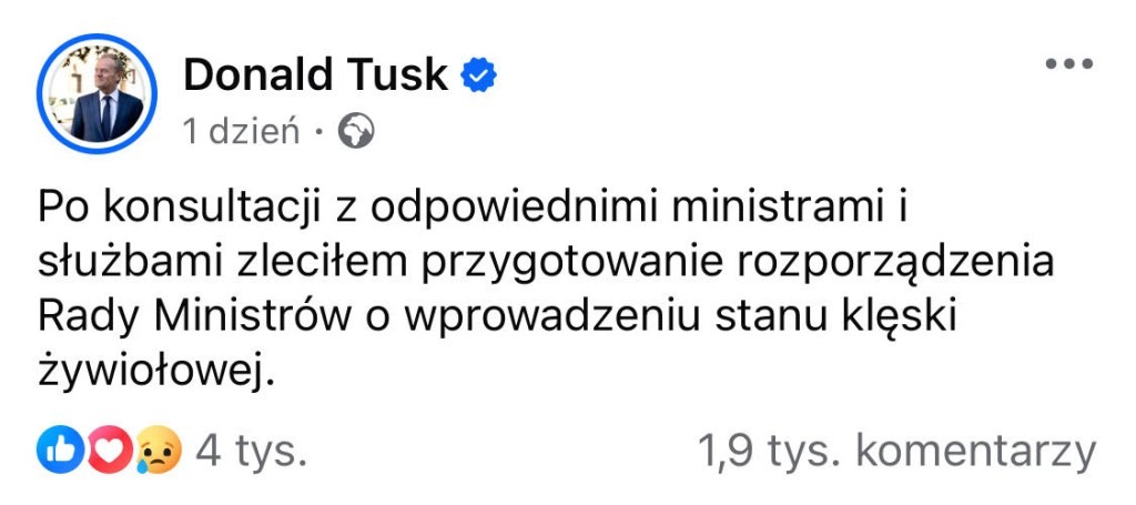 donald tusk oświadczenie - facebook