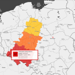 intensywne opady deszczu w województwie dolnośląskim - zrzut ekranu od IMGW - stan alarmowy dla Dolnego Śląska