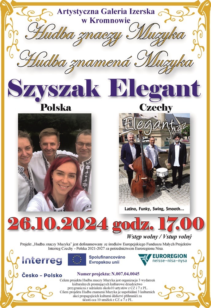 hudba znaczy muzyka - koncert zespołu Elegant i Szyszak - plakat