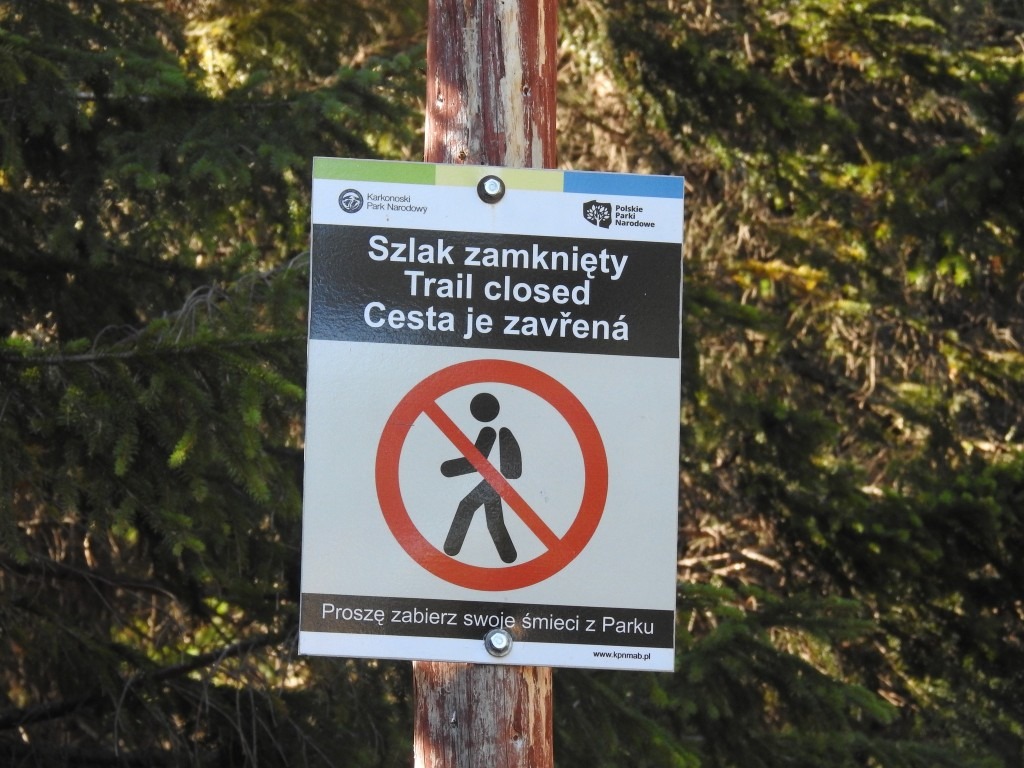 zamknięty szlak karkonoski park narodowy