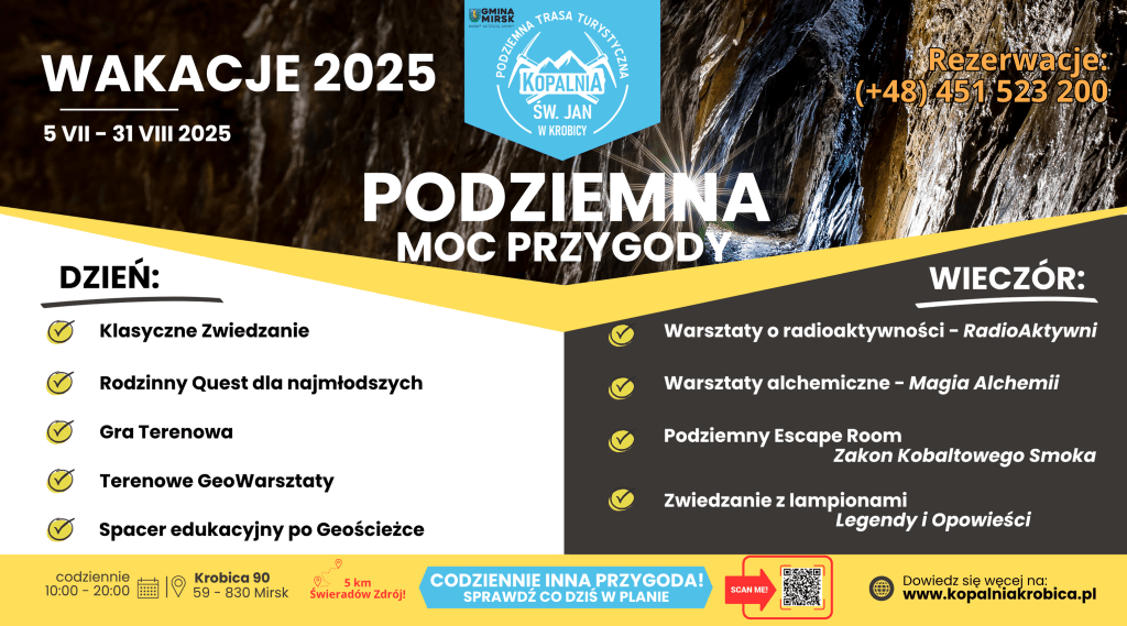 Podziemna Moc Przygody w Kopalni św. Jan w Krobicy