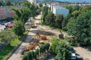 prace remontowe na ulicy karłowicza w jeleniej górze
