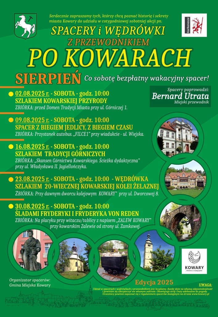 spacery z przewodnikiem po kowarach