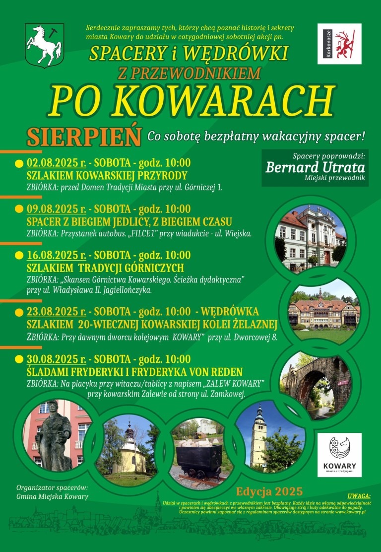 spacery z przewodnikiem po kowarach