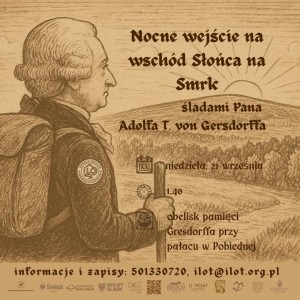 Zaproszenie na wędrówkę Śladami Adolfa T. Gersdorfa na izerski Smrk by podziwiać wschód Słońca