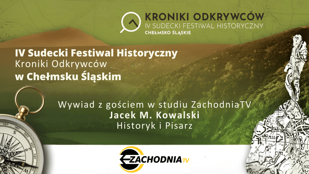 Plakat przedstawia zapowiedź rozmowy z Jackiem M. Kowalkim "Bursztynowa Komnata: Tajne akcje polskich służb-Rozmowa z Jackiem M. Kowalskim"